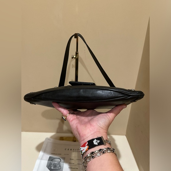 Burberry Vintage Black Leather Mini Horsebit Handbag - Picture 13 of 14